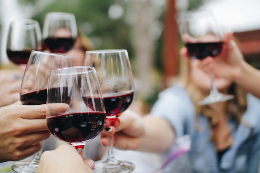 Copas de vino tinto